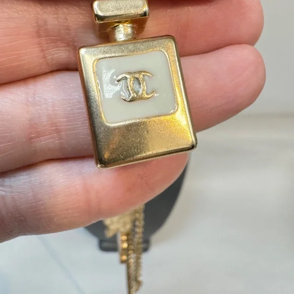 Vintage CHANEL Charm Necklace - Ivory Enamel, Made in France
